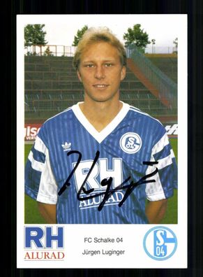 Jürgen Luginger Autogrammkarte FC Schalke 04 1990-91 Original Signiert