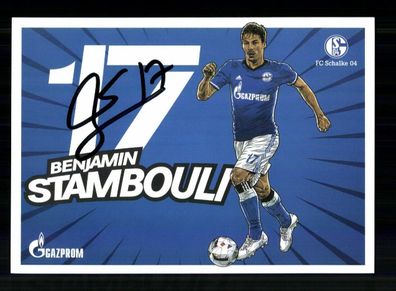Benjamin Stambouli Autogrammkarte FC Schalke 04 2016-17 Original Signiert