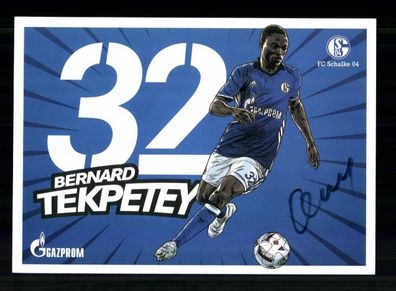 Bernard Tekpetey Autogrammkarte FC Schalke 04 2016-17 Original Signiert