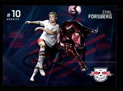 Emil Forsberg Autogrammkarte RB Leipzig 2018-19 Original Signiert
