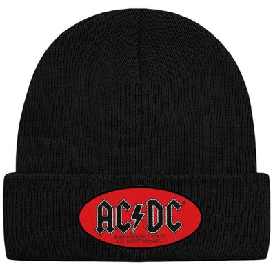 AC/ DC Schwarze Logo Patch Mütze - ACDC Hard Rock Musik Beanies Mützen Caps Hats