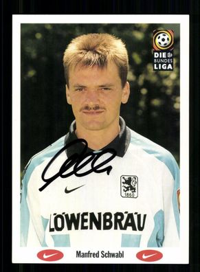 Manfred Schwabl Autogrammkarte TSV 1860 München 1996-97 Original Signiert + 2