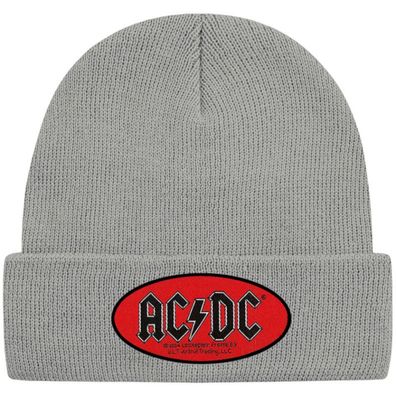 AC/ DC Graue Logo Patch Mütze - ACDC Hard Rock Musik Beanies Mützen Caps Hats