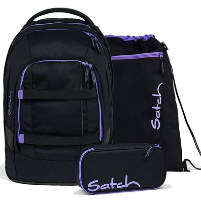 satch pack Set aus pack + Schlamperbox + Sportbeutel Blackjack, Purple Phanto...