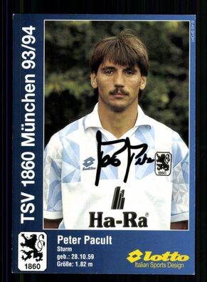 Peter Pacult Autogrammkarte TSV 1860 München 1993-94 Original Signiert