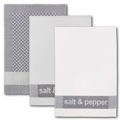 3-er Geschirrtuchset salt & pepper grau, 50x70cm 1 Set