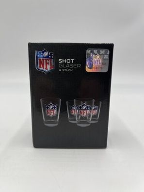 NFL Football 4er Set Shot Gläser Schnaps Glas NEU & OVP 4 Stück Original 4cl