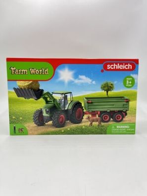 Schleich Farm World 42379 Traktor mit Anhänger NEU&OVP Fahrzeug Maschine Kinder