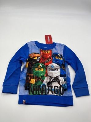 Lego Ninjago Kinder Sweatshirt Pullover Oberteil Größe 92 NEU & + Etikett Blau