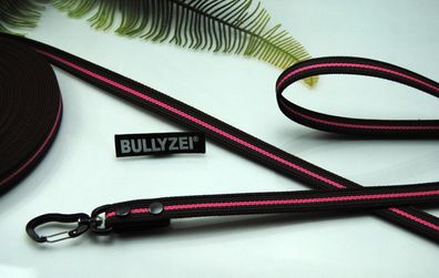 Leine gummiert 20mm Braun-Pink Aluminium-Strong Schleppleine Trainingsleine IGP