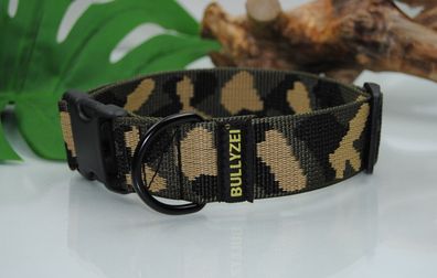 Halsband 4cm Tarn, schwarzer D-Ring Gr. S-L Boxer Schäferhund Labrador Husky