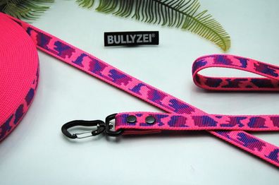 Leine Nylon 25mm Camouflage-Pink Aluminium-Strong Trainingsleine Führleine IGP