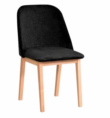 Furnix Esszimmerstühle Monitti-1 Set 2x Esstisch-Polsterstuhl aus Holz Schwarz KR7
