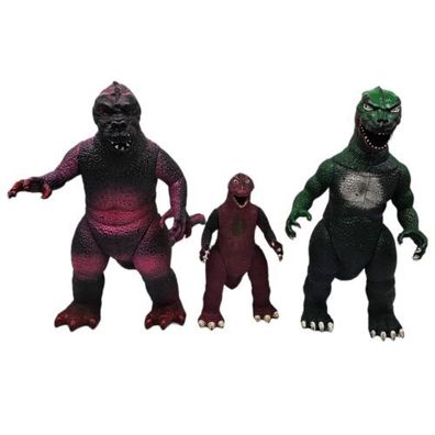 Godzilla Große Figur 1985 Toho Imperial Figur mit 2 Roten Figuren