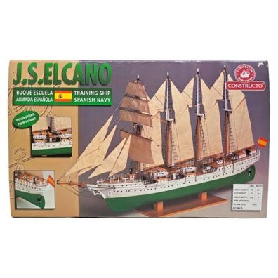 J.S. Elcano Holzkasten Schulschiff Constructo Modelismo 1:205 59x32x12,6cm Neu