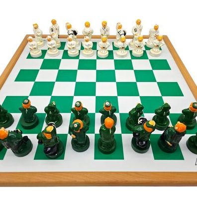 Schach mit Arzt und Krankenschwestern Figuren 52,5cm Vintage 80er Selten