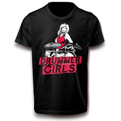 Schlagzeuger Mädchen Frau Musik T-Shirt Baumwolle Schlagzeug Drummer Spaß Lustig