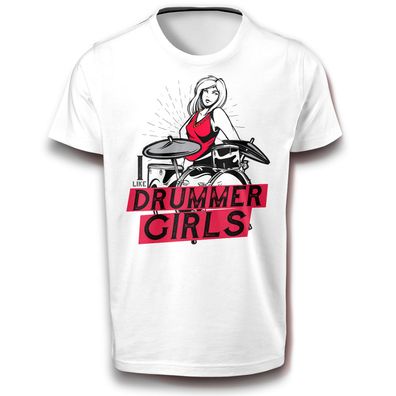 Schlagzeuger Mädchen Frau Musik T-Shirt Baumwolle Schlagzeug Drummer Spaß Lustig Fun