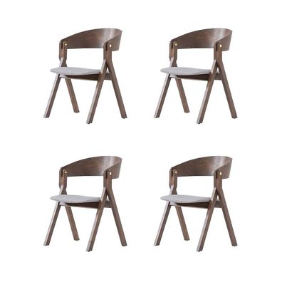 Moderne Braune Klappbare Stühle Designer Esszimmer Sitzmöbel 4tlg Set