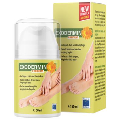 Exodermin Premium | tägliche Fußcreme für Nagel-, Fuß- und Hautpflege | 50 ml