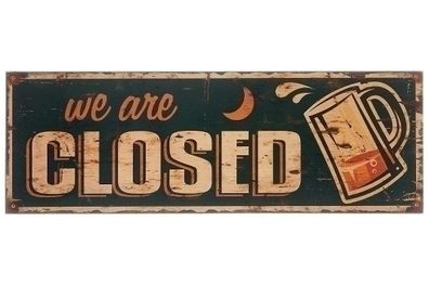Holzschild We are closed I MDF Mehrfarbig