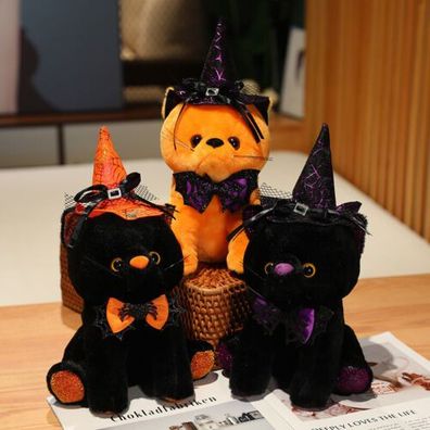 Witchy Halloween Schwarze Katze Plüschtiere Party Dekoration Plüsch Spielzeug