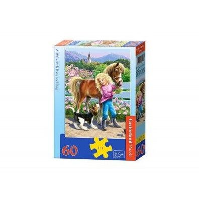 Castorland Puzzle Ponny und Hund Spaziergang 60 Teile B-06755-1