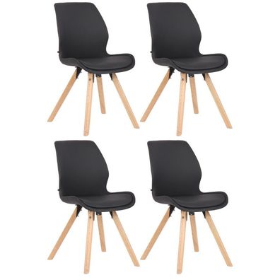 4er Set Stuhl Luna Kunstleder (Farbe: schwarz)