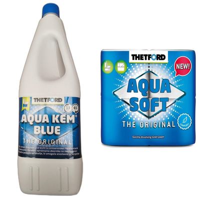 12,08EUR/1l Thetford Aqua Kem Blue WC Zusatz 2 Liter Soft Toilettenpapier Papier 4 Ro