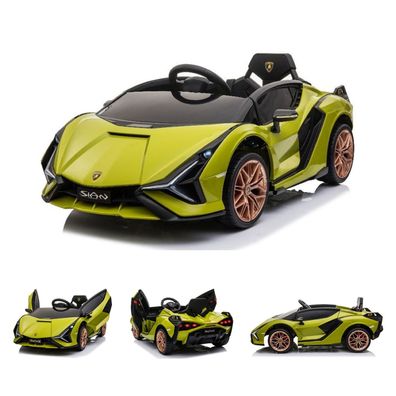 B-Ware ES-Toys Kinder Elektroauto Lamborghini Sian EVA-Reifen Flügeltüren grün