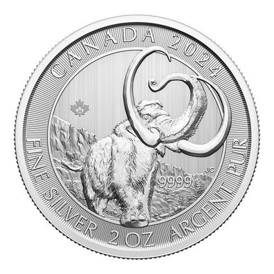Silbermünze Kanada - Ice Age Serie ( 2. ) Wollhaarmammut - 2024 2 oz Silber