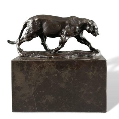Bronzefigur Panther Leopard Puma Replik Kopie nach Louis-Albert Carvin Skulptur