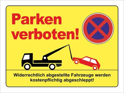 Parken verboten! - ALU- oder PVC-Schild oder Klebeschild, 3 Formate
