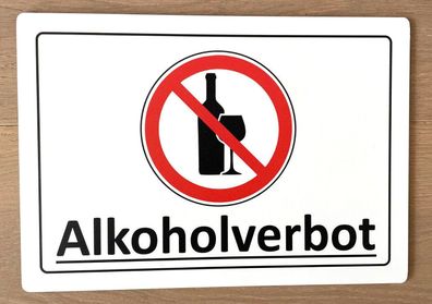 Alkoholverbot. Bitte nicht trinken! - Aludibondschild 30x21cm