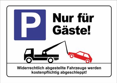 Abverkauf Schild "Nur für Gäste" 20x30cm Parkplatzschild PVC und Alu + Aufkleber