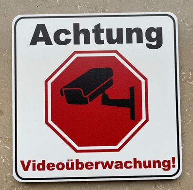 TOPP FÜR Händler Achtung Videoüberwachung! 10er Paket Aludibondschilder