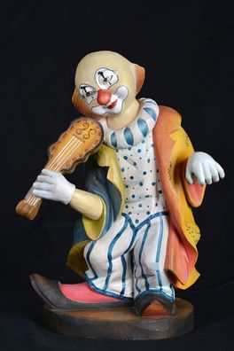 Handgeschnitzter Clown - coloriertes UNIKAT mit Zertifikat, Höhe 40cm!
