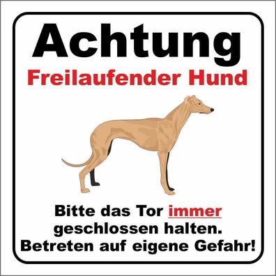 Achtung Freilaufender Hund! PVC-Schilder Warnschilder auch für Outdoorbereich