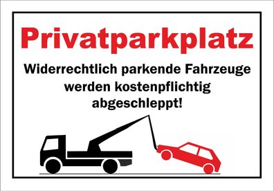 wetterfestes PVC-Schild: "Privatparkplatz"
