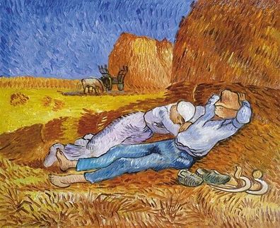 Van Gogh, Mittagsrast - Leinwandbild auf Keilrahmen gespannt