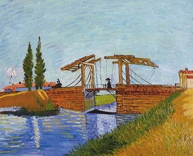 Van Gogh, Brücke von Langlouis - Leinwandbild auf Keilrahmen, versch. Größen