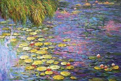 Monet, Seerosen - Leinwandbild mit oder ohne Keilrahmen, verschiedene Größen