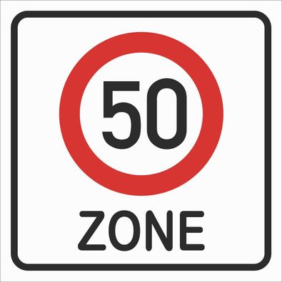 wetterfestes Verkehrsschild "Zone 50" Geburtstagsschild, Verkehrszeichen 40x40cm