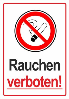 Rauchen verboten! PVC-Schild oder Klebeschild - Hinweisschild