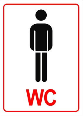 WC Toilette Herren Männer - Schild oder Klebeschild, Hinweisschild, Türschild