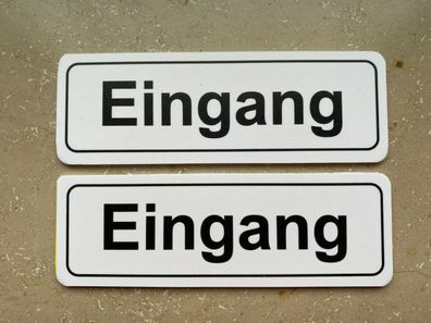 2er Set "EINGANG" 3mm starkes wetterfestes PVC-Schild, 5x15cm