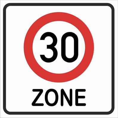 wetterfestes Schild "Zone 30" Geburtstagsschild, Verkehrszeichen 40x40cm