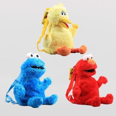 Sesamstraße Plüschtiere Rucksack Elmo Cookie Monster Big Bird Puppen Spielzeug