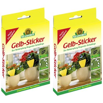 2 x Neudorff® Gelb-Sticker zur Bekämpfung fliegender Schädlinge 10 Stück