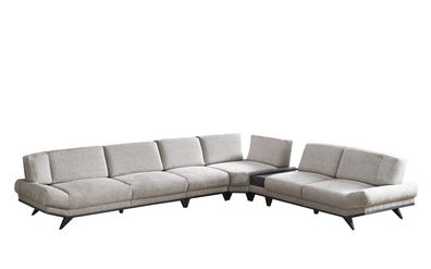 Graues Wohnnzimer Sofa L-Form Wohnlandschaft Ecksofa Polster Couch Neu